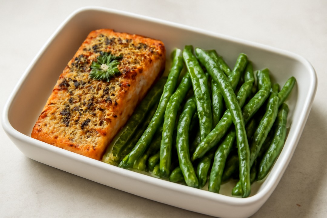 Lemon herb salmon and green beans keto meal prep