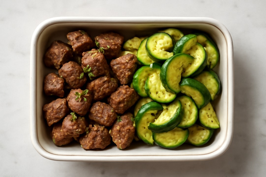 Garlic butter steak bites and zucchini keto meal prep
