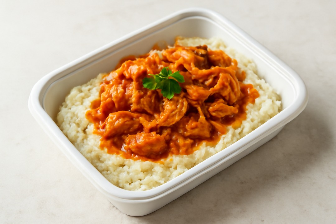 Buffalo chicken cauliflower mash keto meal prep