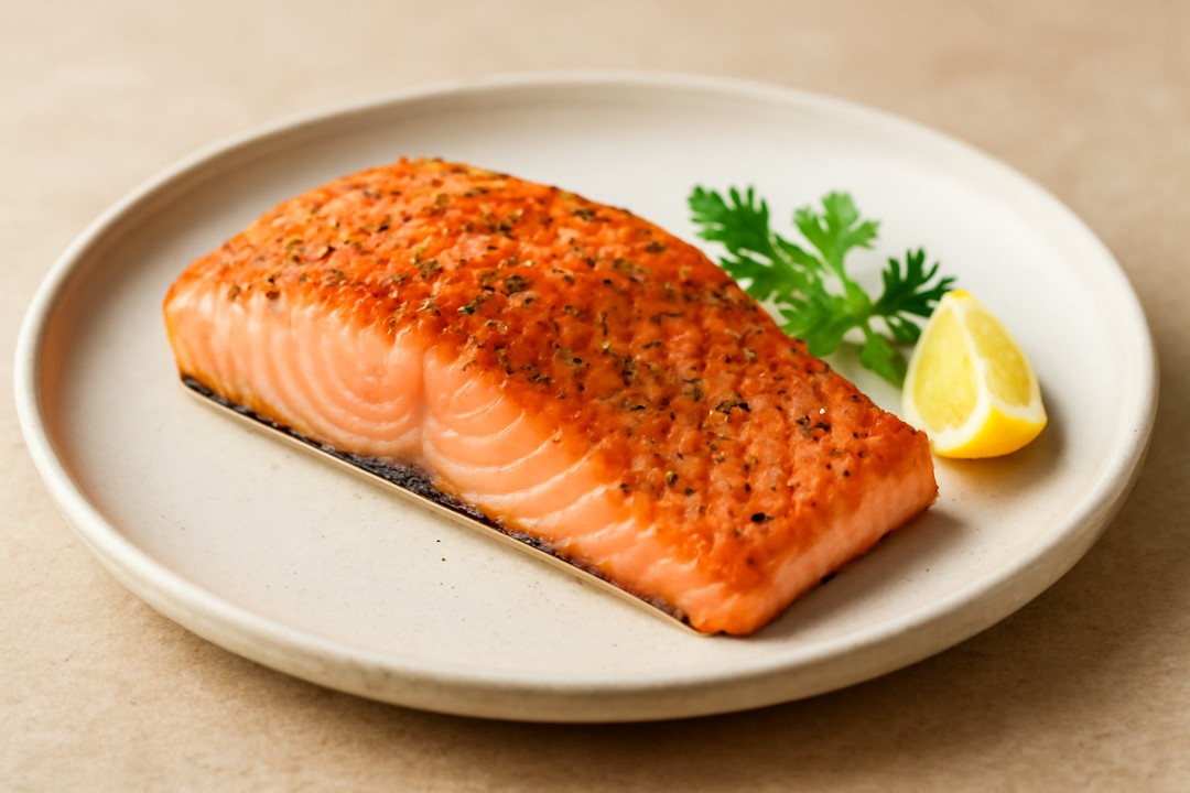Easy air fryer salmon with lemon