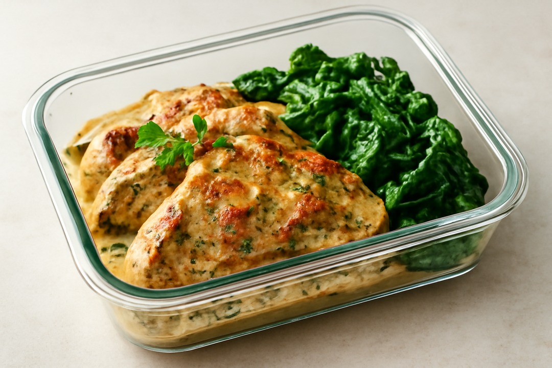 Tuscan chicken with spinach keto meal prep