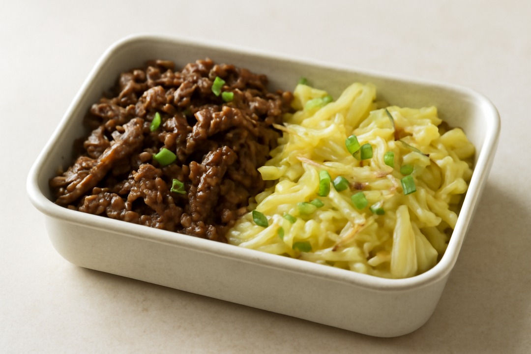 Korean inspired beef and cabbage keto meal prep