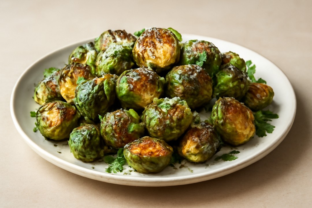 Air fryer Parmesan Brussels sprouts
