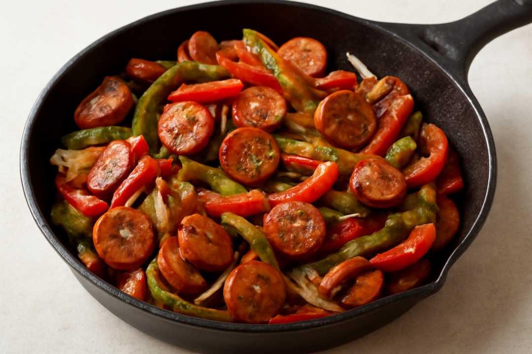 Sausage and pepper skillet keto meal prep